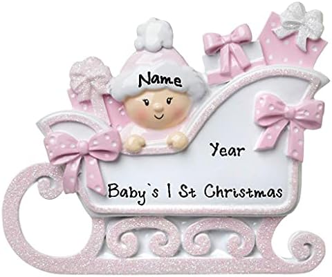 2021 Yeni Bebek Kızak Kişiselleştirilmiş bebeğin İlk Noel Asılı Ağaç Süs Yeni Doğan Bebek Hediye-Ücretsiz Kişiselleştirilmiş