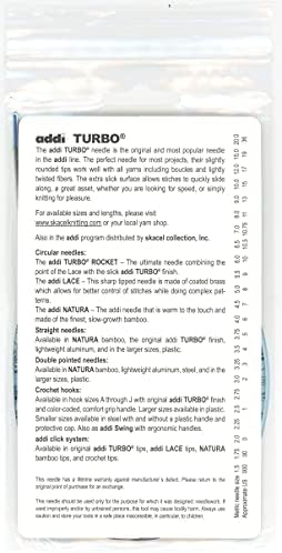 addi Örgü iğnesi Turbo Dairesel Skacel Mavi Kordon 24 inç (60 cm) Boyutu ABD 02 (3.0 mm)
