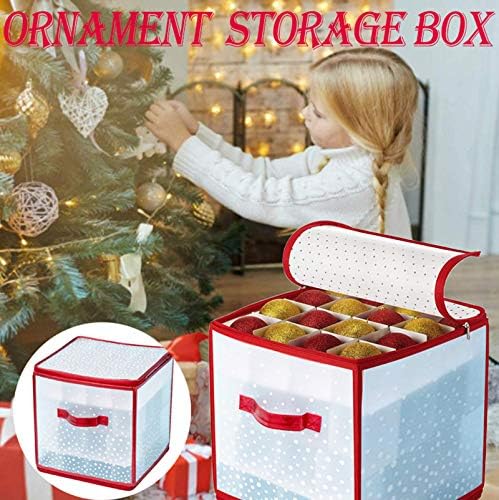 Ussuma Plastik Noel Süs saklama kutusu ile 2-Taraflı Çift-Fermuar Noel Ağacı Süsleme Saklama Kutusu Noel Ağacı Aksesuarları