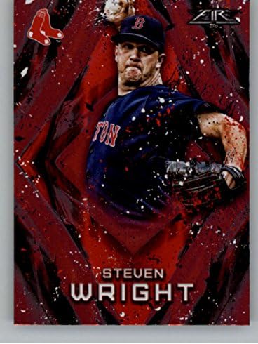 2017 Topps Yangın Alev 64 Steven Wright Boston Red Sox Resmi MLB Beyzbol Ticaret Kartı Ham (NM veya Daha İyi) Durumda