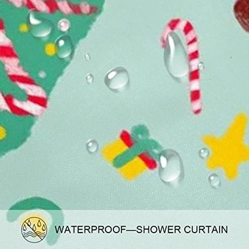 Exıaquyangt Merry Christmas Duş Perde ve Mat Seti, Banyo Kumaş Perdeler Su Geçirmez Renkli Komik Hooks ile, 70.8 tarafından