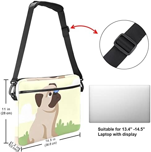 Köpek Pug Laptop çantası 14.5 İnç Evrak Çantası Laptop omuz askılı çanta Laptop Taşıma çantası Bilgisayar ve Tablet Çantaları