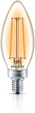 Philips LED B11 Kısılabilir Mum Ampulü, Sıcak Kızdırma Efektli: 180 Lümen, 2700-2200 Kelvin, 2,5 Watt (25 Watt Eşdeğeri) Cam