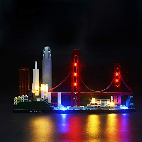 BRİKSMAX San Francisco Skyline için Led Aydınlatma Kiti Set-Lego ile Uyumlu 21043 Yapı Taşları Modeli - Lego Seti Dahil Değildir