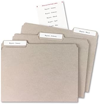 Avery 2181 Mini Sayfalarda Dosya Klasörü Etiketleri, 2/3 x 3 7/16, Beyaz, 300 / Paket