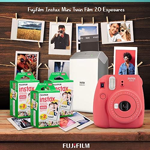 FUJİFİLM INSTAX Mini 11 Anında Film Kamera ( Gök Mavisi) + 2x Fujifilm Instax Mini İkiz Film (40 Pozlama), Kamera Taşıma Çantası,