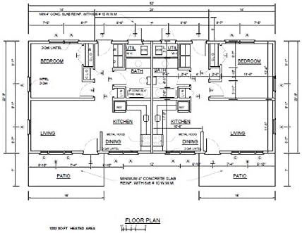 Tek Katlı Dubleks Ev Planları DIY 1 Yatak Odalı Küçük Ev Bina Planı