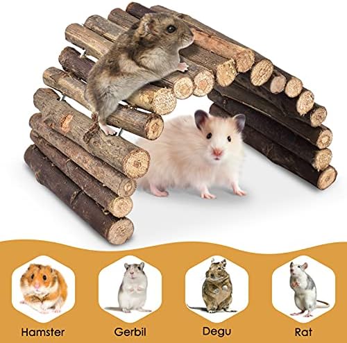 KATUMO Hamster Oyuncaklar, Doğal Hindistan Cevizi Hamster Hideout ile Merdiven, Hamster Asma Köprü Tırmanma Merdiveni, doğal