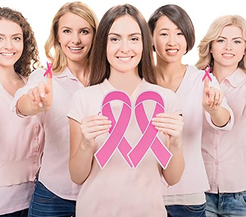 60 Adet pembe kurdele Kesikler Meme Kanseri Bilinçlendirme Kağıt Şeritler 7.9 İnç Kadınlar Kızlar için Sadaka Kamu ve Sosyal
