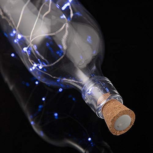 fantado PaperLanternStore.com Gerçek mantar soğuk beyaz LED şarap şişesi tıpa lamba peri dize ışık (1 adet)