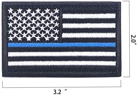 4 Parça Amerikan Bayrağı Yama 3. 2X2. 0 İnç Taktik ABD Bayrağı Yama İşlemeli Bez Dikmek ABD Bayrağı Yama (Siyah + Beyaz + Mavi)