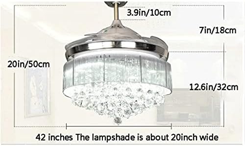 Yatak Odası Oturma Odası için Uzaktan Kumandalı LED ışıklı 42 inç Görünmez Tavan Vantilatörü (Boyut: 42 inç)