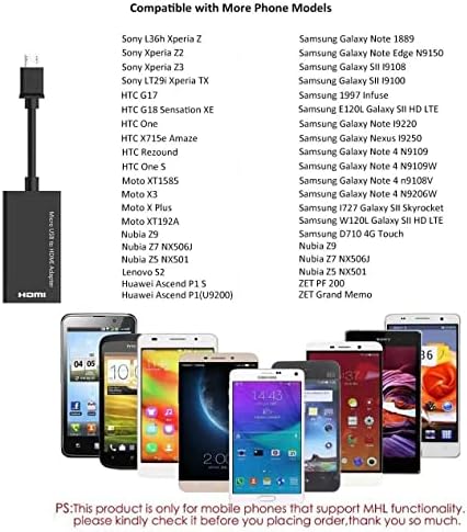 MHL Mikro USB HDMI Kablosu Adaptörü, MHL 5pin Telefon HDMI 1080 P Video Grafik için Samsung Galaxy/ LG/ Huawei vb Android Akıllı