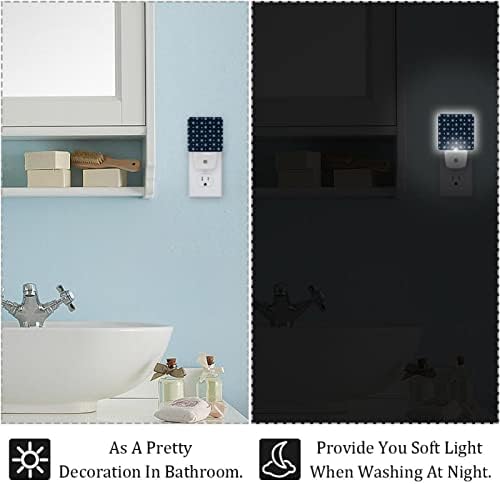 Kar tanesi mavi gece ışıkları kapalı, duvar dekoratif gece lambaları Yatak odası kreş bebek odası Plug-in LED