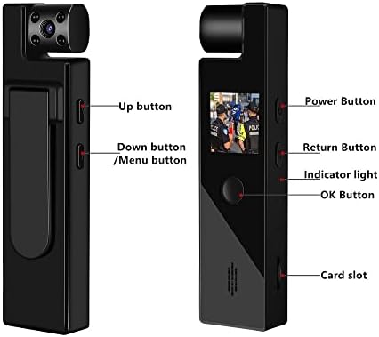 SHYPT vücut kamerası Mini dijital kamera HD Ekran Gece Görüş Hareket Algılama Anlık Döngü Kamera Spor DV dadı kamerası (Renk: