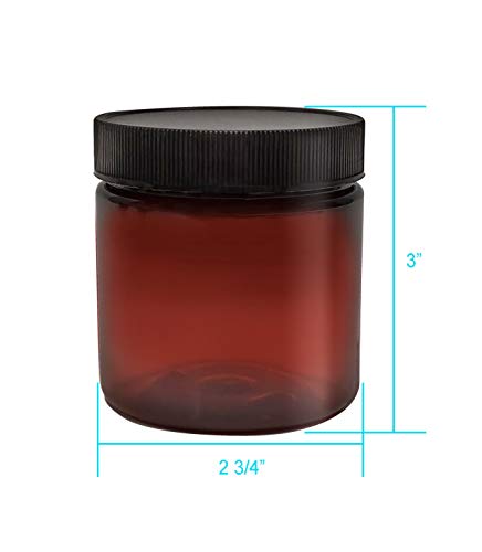 kapaklı ljdeals 8oz Amber PET Plastik Kavanozlar, Doldurulabilir Boş Yuvarlak Kaplar, 12'li Paket, BPA İçermez, ABD'de Üretilmiştir,