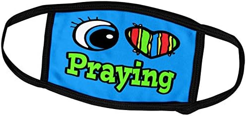3dRose Parlak Göz Kalp Dua Etmeyi Seviyorum-Yüz Kapakları (fc_106430_2)