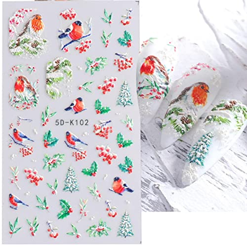 5D Noel Tırnak Çıkartmalar Çıkartmaları, kendinden Yapışkanlı Tırnak Sticker Kar Tanesi Kardan Adam Noel Baba Tırnak Tasarım
