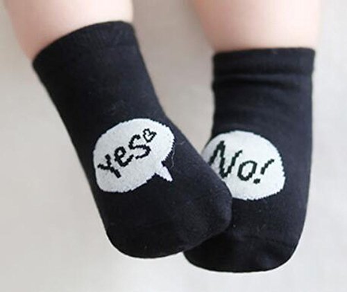2 Pairs [Evet / Hayır] Bebek Yürümeye Başlayan Çorap Pamuk Çorap için Bebek Çocuk Çocuk 0-2 Yıl 01