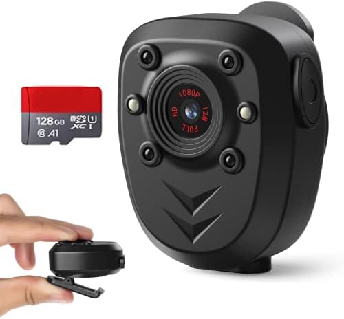 Vücut kamerası Dahili 128 GB Hafıza Kartı 1080 P Polis Video Kaydedici Giyilebilir Taşınabilir güvenlik kamerası Webcam ile