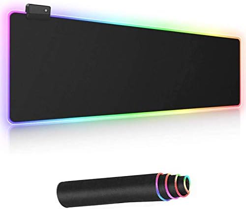 Büyük RGB Yumuşak Oyun Mouse Pad, Airgoo Led Genişletilmiş Mousepad ile 14 Aydınlatma Modları, Kaymaz Kauçuk Taban Bilgisayar