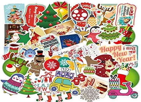 Noel Süslemeleri 100 Pcs Noel Çıkartmalar Santa Kar Tanesi Çıkartmalar Çocuklar için, Merry Christmas Süslemeleri Çıkartmalar