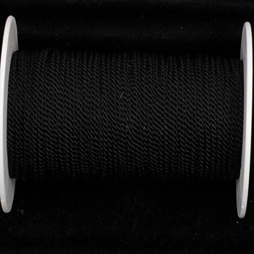 Şerit İnsanlar Siyah Örgülü Kumaş Cording 2.4 mm x 220 Metre