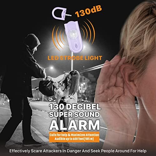 Güvenli Ses Kişisel Alarm, 130 dB Loud Siren Şarkı Acil Güvenlik Alarm anahtarlık ile Strobe SOS led ışık, kişisel Ses Güvenlik