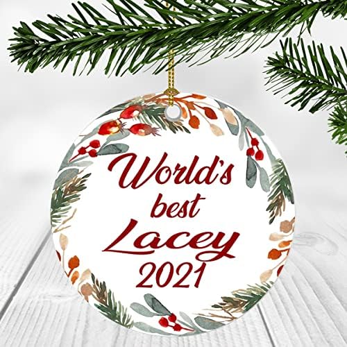 Adı İle Merry Christmas Süsleme Lacey Süsleme - Dünyanın En İyi Lacey-Noel Ağacı Süsleri Lacey İçin Hediye, Noel Süsleri Ağaç