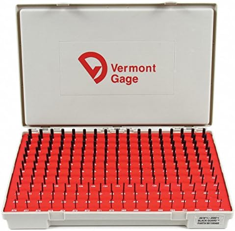 VERMONT GAGE Siyah Oksit Pin Gage Seti, ZZ Sınıfı, 52100 Takım Çeliği-60/62 Rc, Siyah Oksit, Artı