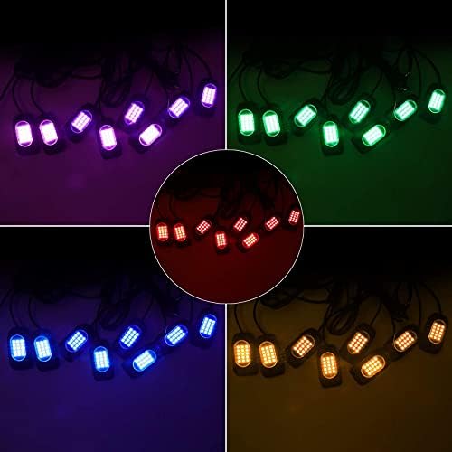 Winunite 8 Bakla RGB LED kaya ışıkları, 120 LEDs su geçirmez müzik modu / 29 Renk Değiştirme modları / ses Modu APP / Uzaktan
