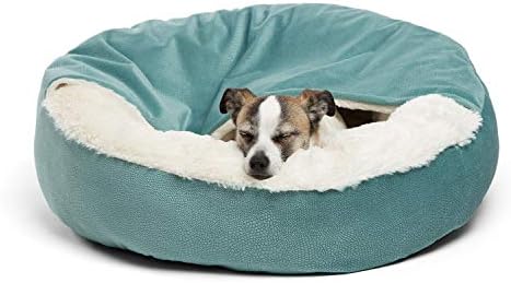 Sheri tarafından Best Friends Cozy Cuddler Sıcaklık ve Güvenlik için Kapşonlu Battaniyeli Lüks Ortopedik Köpek ve Kedi Yatağı-Makinede