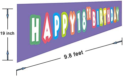 Mor Mutlu 18th Doğum Günü Afiş, 18th Doğum Günü Partisi Işareti, 18 Doğum Günü Parti Malzemeleri Süslemeleri …
