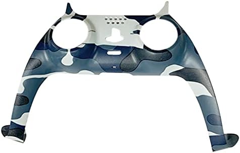 Kamuflaj Cilt Dekoratif Şerit Kolu Ön Orta Konut Shell Kılıf Kapak PS5 Denetleyicisi ıçin Faceplate Değiştirme (Mavi)