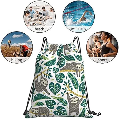 Sevimli Tembellik İpli sırt çantası Erkekler Kadınlar için plaj çantası Spor Spor seyahat sırt çantası 14X16 İnç