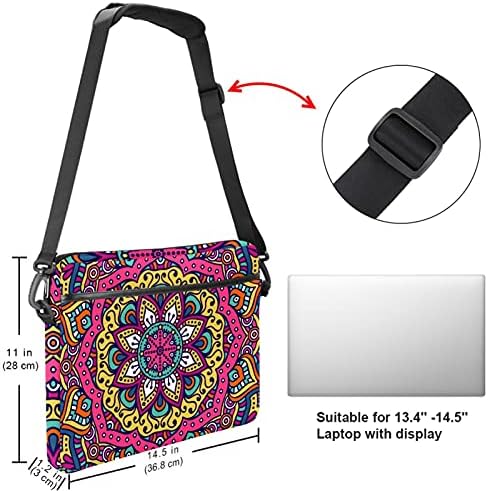 Hint Çiçekler Psychedelic laptop çantası Kadınlar için Messenger omuzdan askili çanta 14.5 İn Laptop Taşıma çantası İş Evrak
