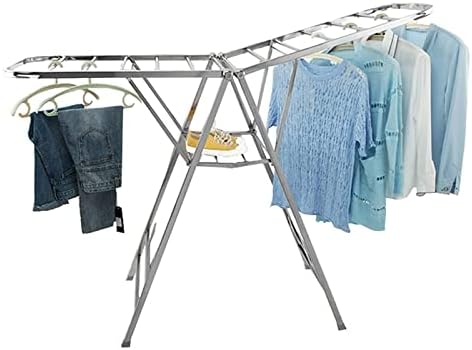 JQDMBH Kurutma Rafları, Katlanabilir Çamaşır Rafı Giysi Airer Kolay Saklama için Ayarlanabilir ve Katlanabilir İç ve Dış Mekan