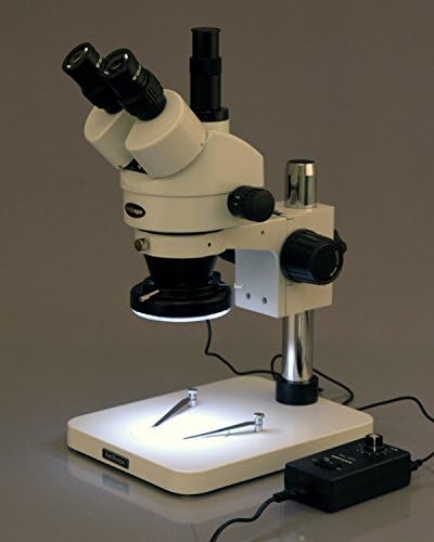 AmScope SM-1TS-144 Profesyonel Trinoküler Stereo Zoom mikroskop, wh10x Oküler, 7X-45X Büyütme, 0.7 X-4.5 X Zoom Objektifi,