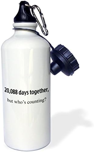 3dRose 20, 088 gün birlikte, kim sayıyor Spor Su Şişesi, 21 oz, Beyaz