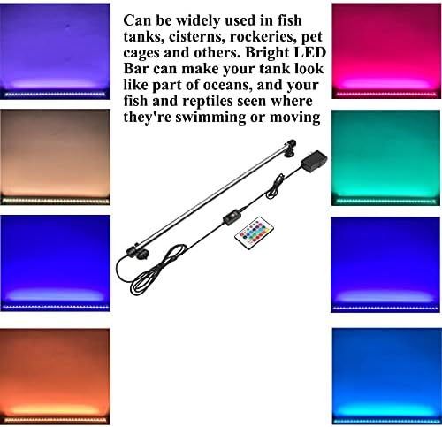 Akvaryum ışık LED balık tankı ışık dalgıç renkli aydınlatma uzaktan kumanda su geçirmez kristal cam LED ışıkları şerit (23