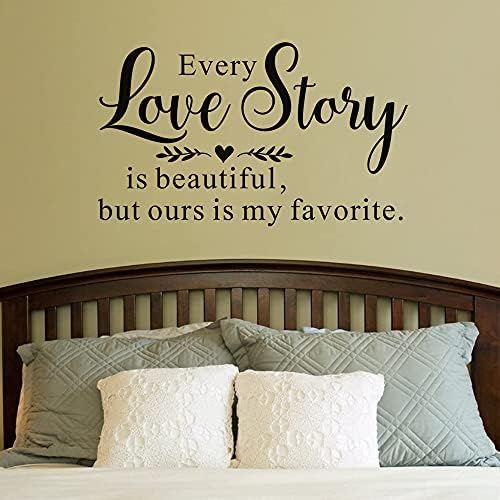 FlyWallD Yatak Odası Çıkartması Aşk Tırnaklar Dekor, Her Aşk Hikayesi Güzel Ama Bizimki Benim Favori duvar Çıkartmaları Oturma