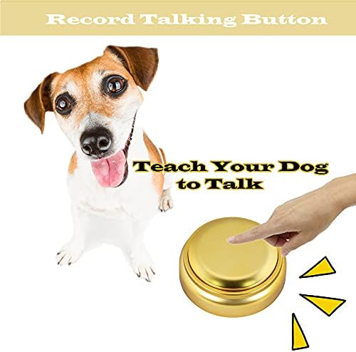 Kaydedilebilir Düğmeler - 30 Saniye Altın Özel Kolay Düğme,Hediye Eğitim Ofisi Ev için Ses Kayıt Düğmesi, Köpekler için Konuşma