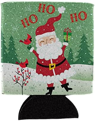 Caroline'ın Hazineleri VHA3016CC Merry Christmas Noel Baba Ho Ho Ho Can veya Şişe Sarılabilir, Sarılabilir, Çok Renkli