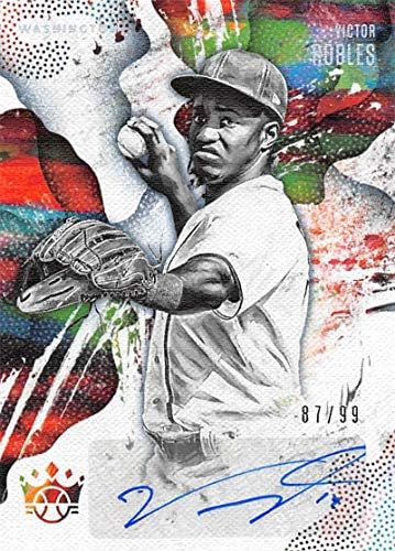 2019 Panini Elmas Kings DK İmzalar Holo Gümüş Beyzbol 62 Victor Robles Otomatik İmza SER / 99 Ulusal Resmi MLBPA Ticaret