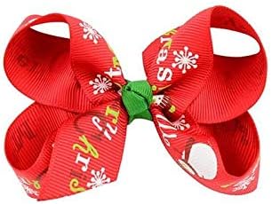 Noel Dekorasyon Yay 12 pcs Noel Yay Çeşitli Grogren Şerit Butik Ilmek Tokalar Saç Yay Klipler Headdress için Bebek Kız Toddlers