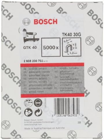 Bosch Professional 2608200705 Zımba Teli TK40 40G 1,2 mm, 40 mm, galvanizli, Gümüş, 1,2 x 40 mm