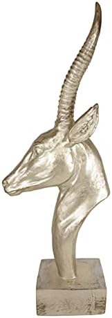 RıFHomDEc Altın Afrika Ceylan Antilop Büstü Başkanı Heykel Trophy Tabanı ile 16 T