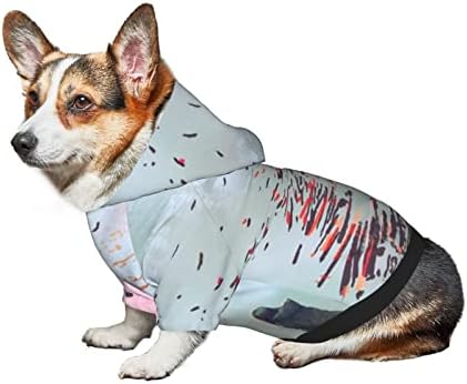 ZİSRA Fantasy Kız Cennete Merdiven Baskılı Evcil Köpek Hoodies Giyim Kış Polyester Köpek Giysileri