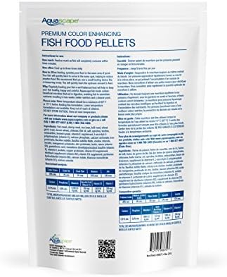 Gölet, Koi, Akvaryum Balığı ve Daha Fazlası için Aquascape Premium Renk Arttırıcı Balık Yemi Peletleri (44 Pound)