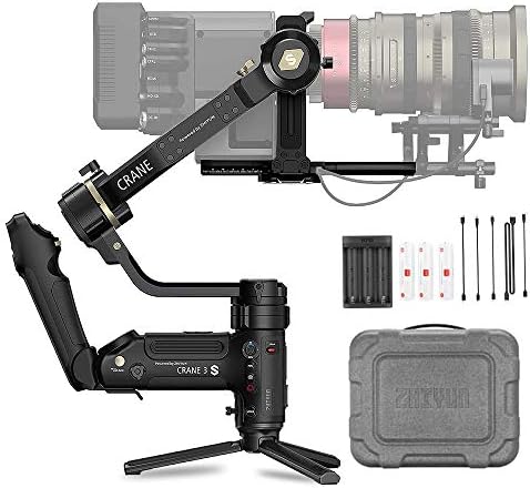 Zhiyun Vinç 3 S 3-Eksen El Gimbal Sabitleyici DSLR Kameralar ve Video Kamera için, 6.5 kg Yük, Uzatılabilir Rulo Eksen, 12